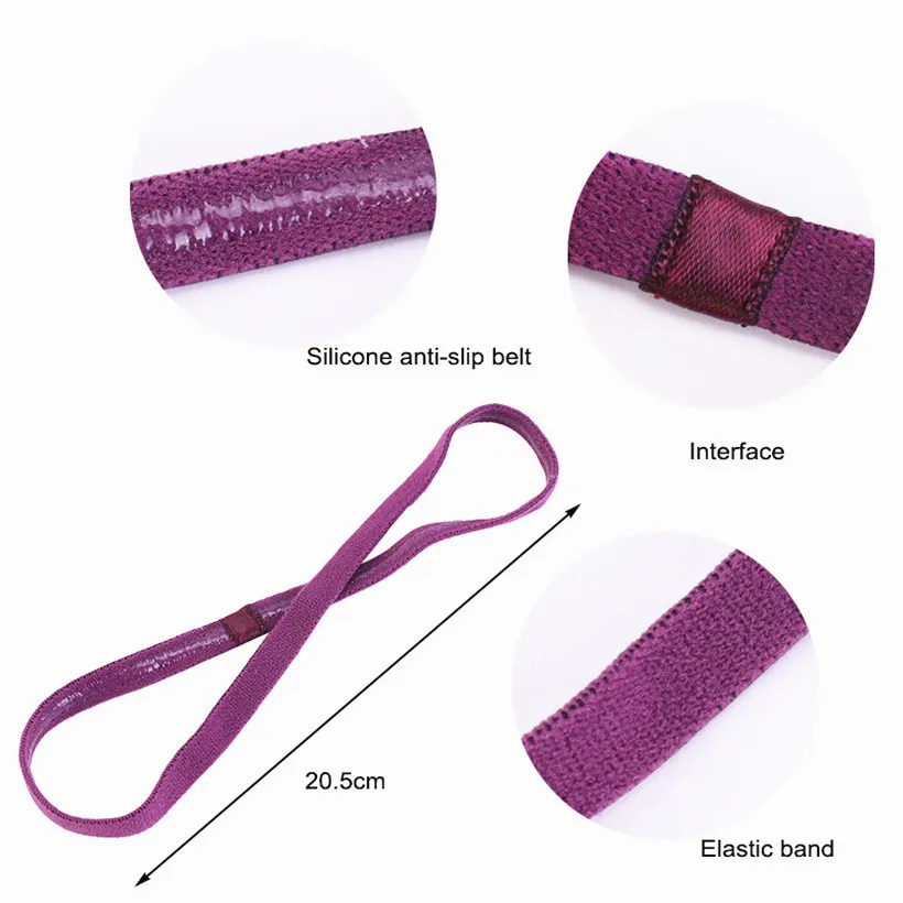 Diadema deportiva para hombre y mujer, banda de goma elástica antideslizante para el sudor, ideal para Yoga, fútbol y correr, Color caramelo, Unisex - imagen 5