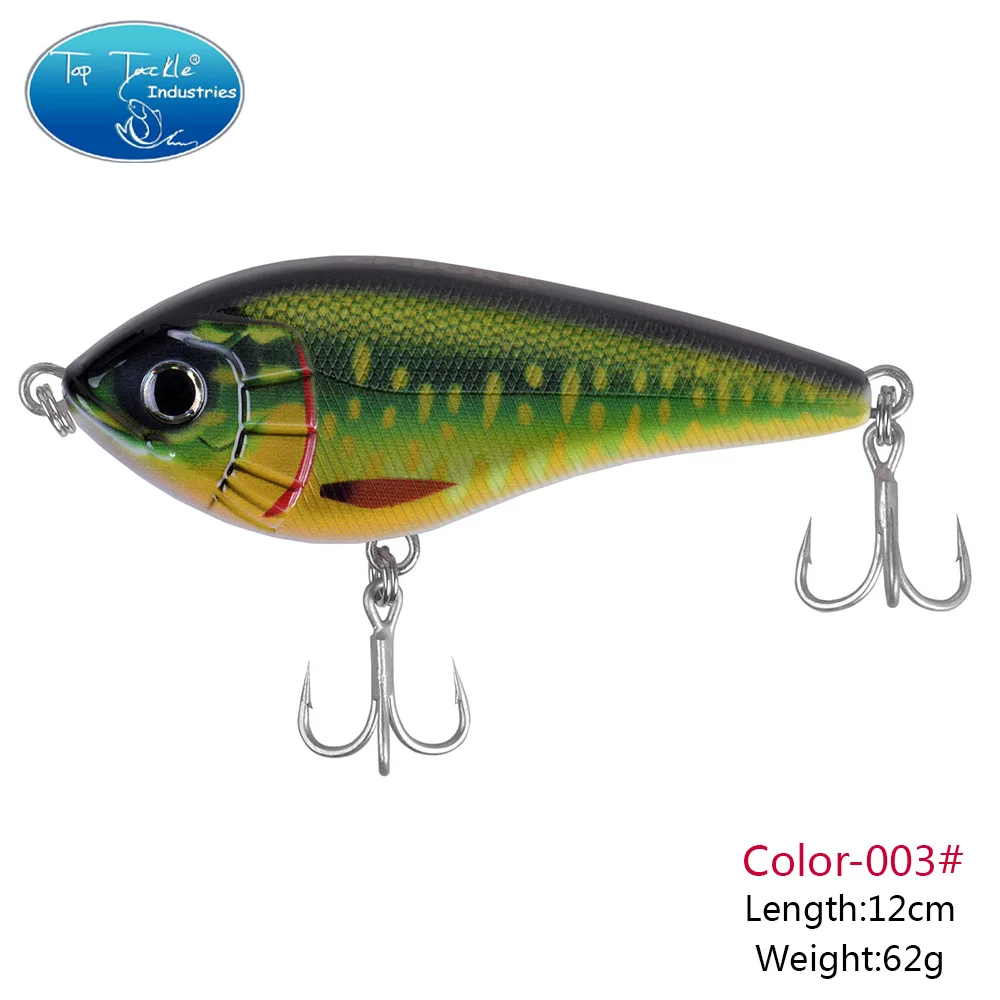 Señuelo de pesca jerk de hundimiento lento, 120mm, 62g, un rtif CF, cebos duros, anzuelos estañados para lubina, Musky, Pike, wobbler - imagen 3