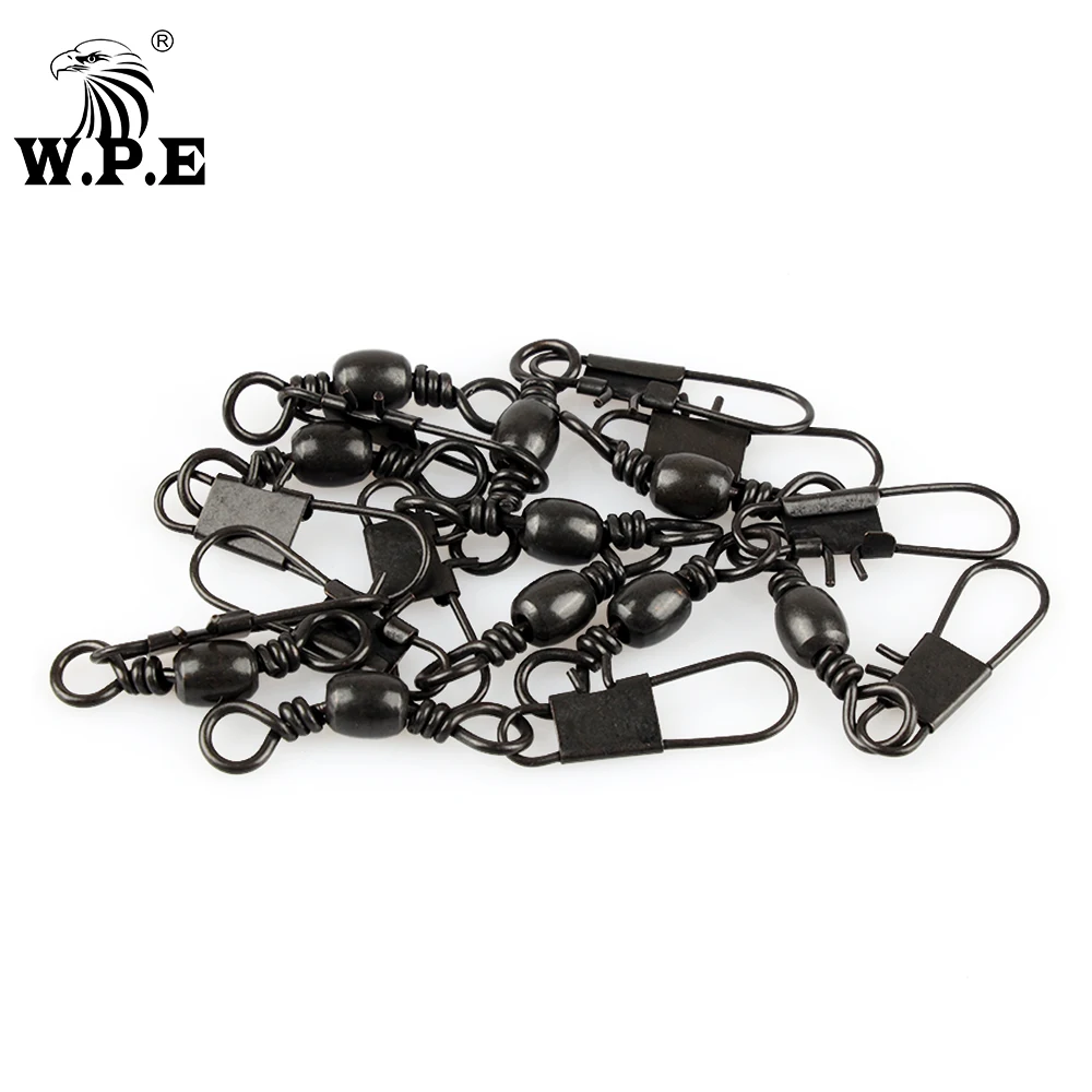 W.P.E-conector giratorio de pesca, barril de enclavamiento giratorio, Pin a presión, señuelo, anzuelo, aparejos de pesca, 30/50 Uds. - imagen 4