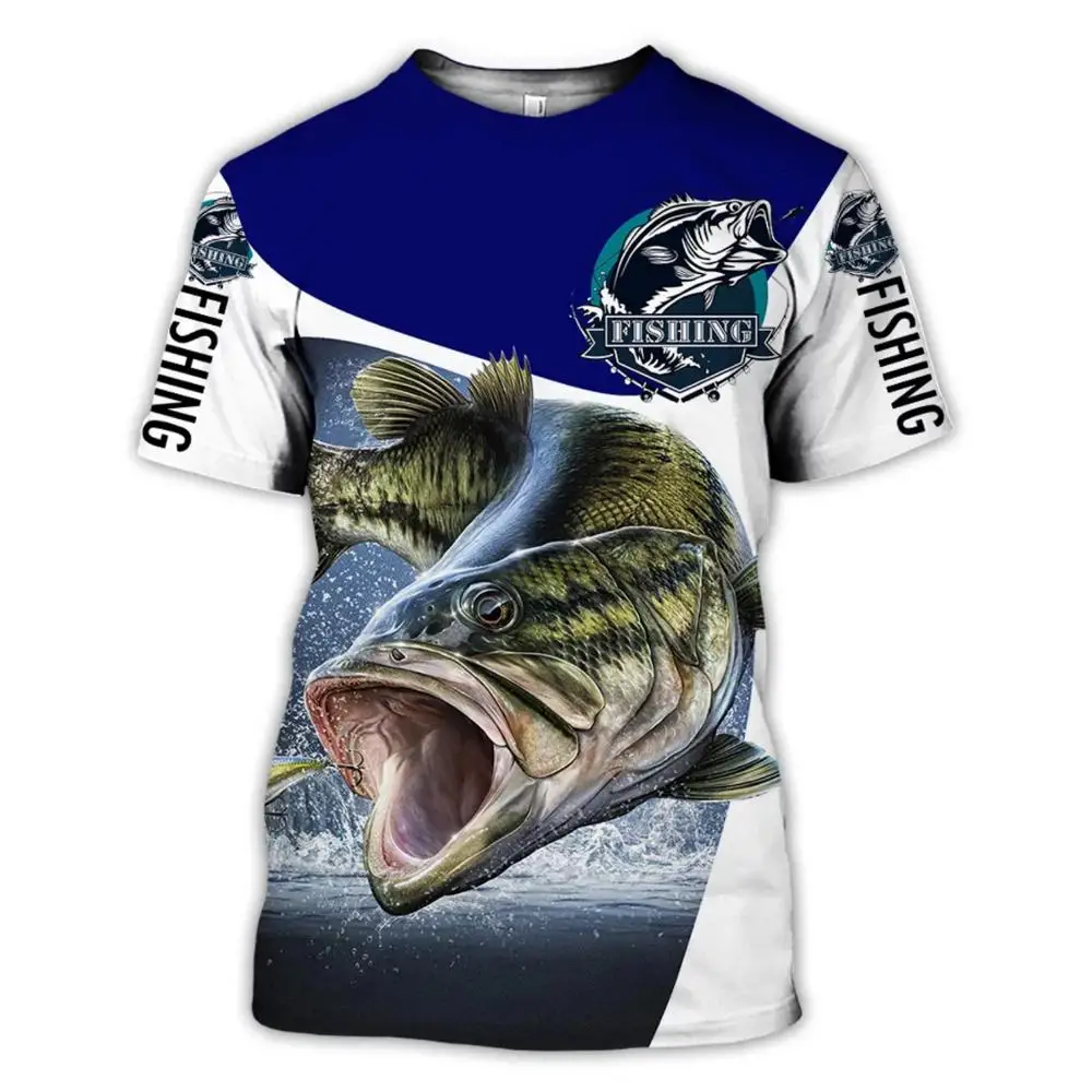 2025 arte de pesca Harajuku camiseta de verano ropa vamos a pescar 3D completamente impreso camisetas para hombres y mujeres Envío Directo - imagen 4
