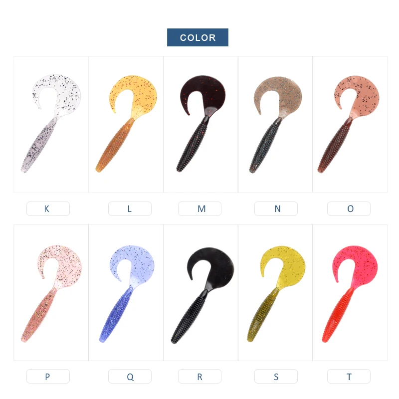 MEREDITH Grub-Señuelos de Pesca artificiales, cebos blandos de 90mm, 4,4g, 10 piezas, aparejos depredadores, cebos blandos de gusano - imagen 4