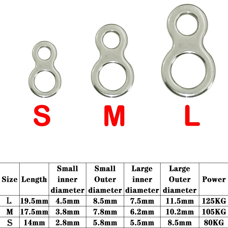Plantilla giratoria de pesca plana de acero inoxidable, 10 unids/bolsa, 8 tipos de anillo sólido, accesorios de anillos de pesca de alta resistencia - imagen 2