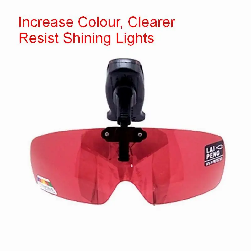 SU01 Gafas de sol de pesca con clip para gorra Polarizadas anti-UV Vino, amarillo, gris, negro, verde oscuro Café especialmente para usar gafas - imagen 3
