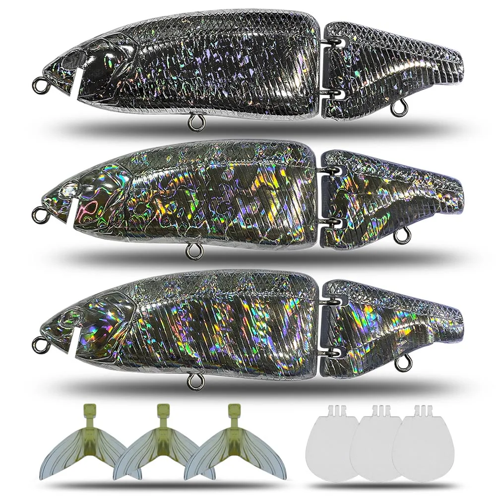 Cebo articulado de 135mm, 30g, sin pintar, Swimbait, Señuelos de Pesca, cuerpo duro, Lucio flotante, aparejos de pesca - imagen 4