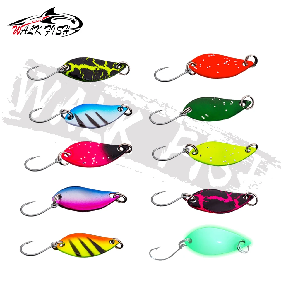 WALK FISH-señuelo de pesca de 2,5g/3,5g/5g, aparejos de pesca, cuchara de Metal, anzuelo afilado, cebo duro de lentejuelas, cucharas giratorias de agua dulce y salada, 1 ud. - imagen 5