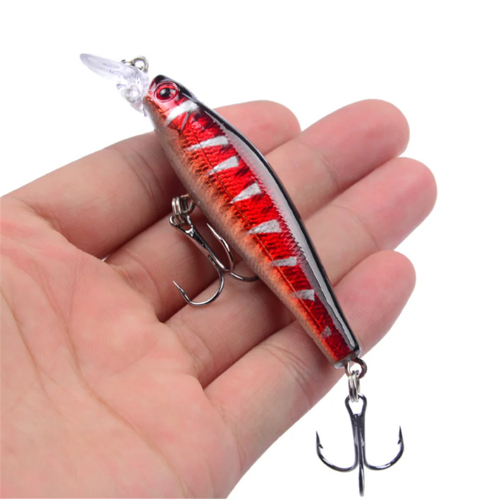 1Pcs Minnow Fishing Lure 80mm 9g Floating Plastic Bait Hard Crankbait Wobbler Tackle 3D Eyes Swimbait Bass Carp Fishing - imagen 3