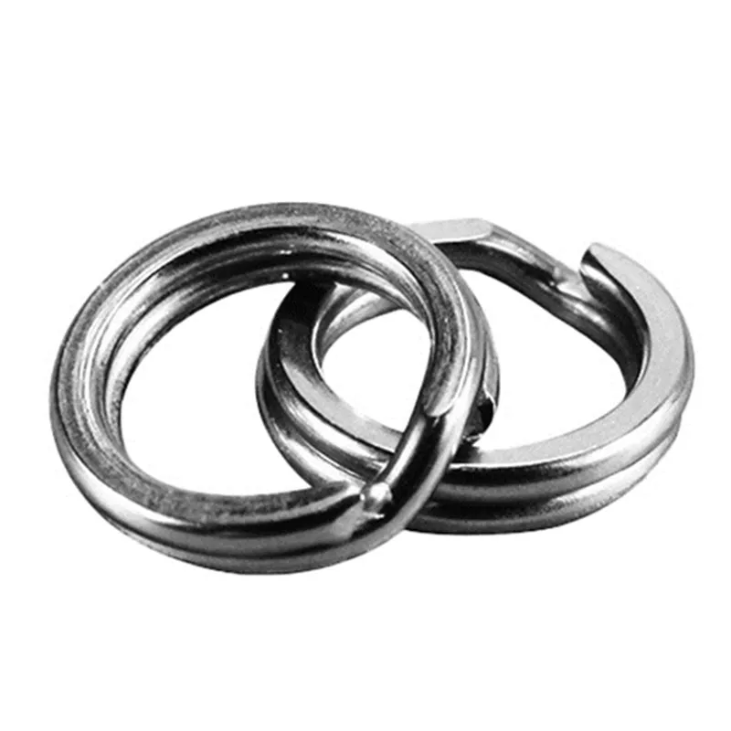 Conector de acero inoxidable 304, anillos abiertos giratorios, redondo de doble círculo, señuelo a presión, accesorios de pesca de carpa, 50 Uds. - imagen 5