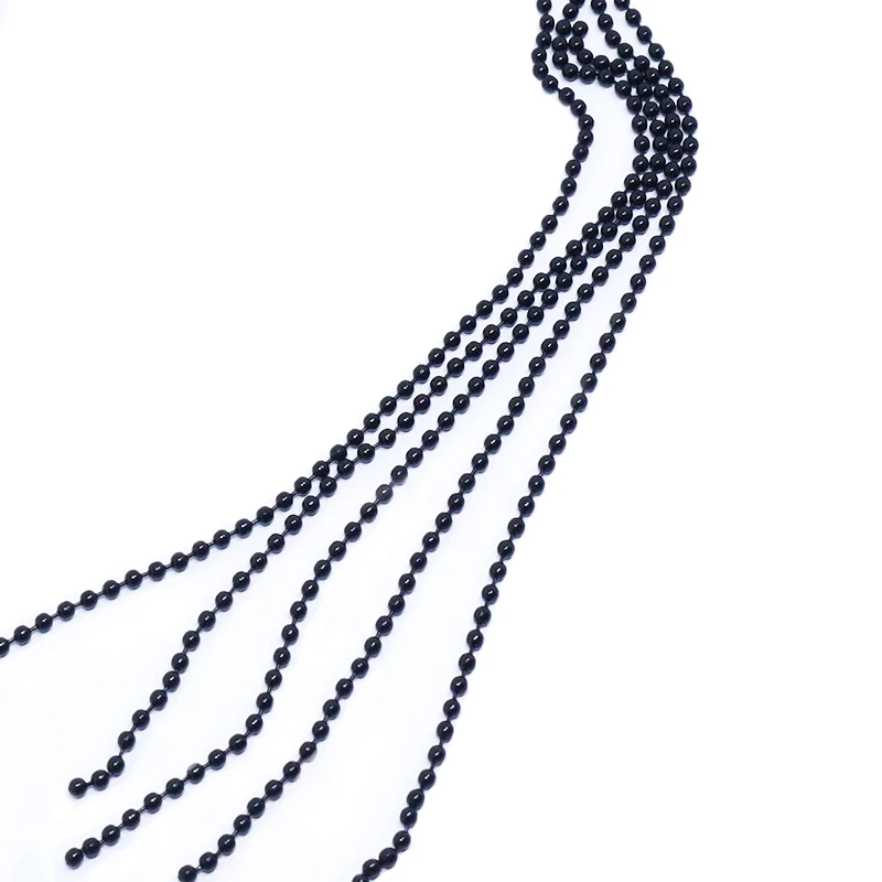 10pcs total 150cm black metal bead chain eyes Dia1.5/2.0/2.4mm dumbbell eye chains fly tying materials damsel fly nymph beadeyes - imagen 4