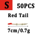 50pcs red tail s