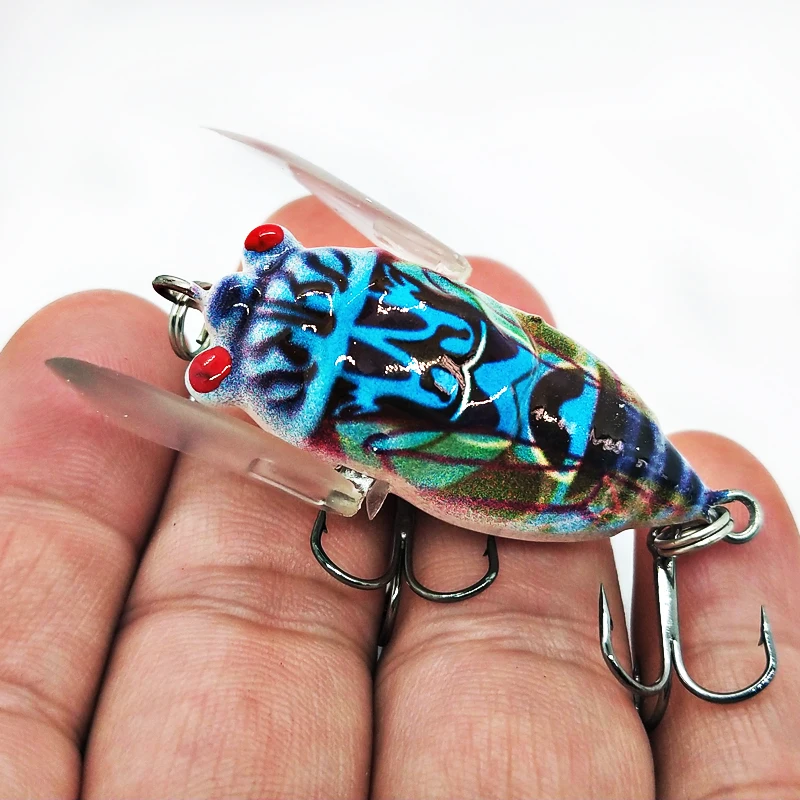Señuelos biónicos de Pesca, cebos duros artificiales de 5cm y 6g, simulación de Cicada Wing Topwater, Wobbler, 1 unidad - imagen 4