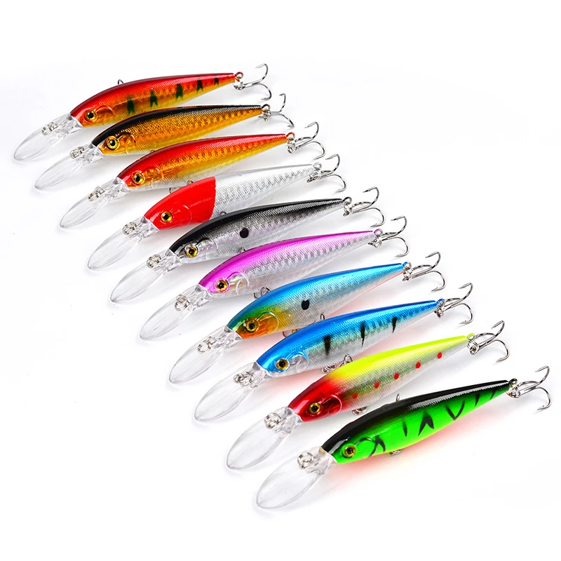 Minnow-SEÑUELOS duros de pesca, 11,5 cm, 10,5g, Wobbler Isca, Crankbait de plástico Artificial, 10 colores, cebos, aparejos de pesca, envío directo - imagen 2