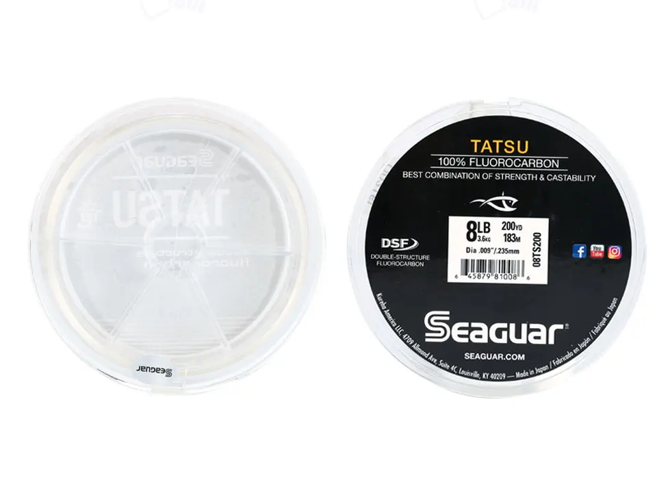 SEAGUAR-Hilo de Pesca de fluorocarbono TATSU, sedal de Pesca de 183M de fibra de carbono, monofilamento japonés, aparejos de Pesca de agua dulce, 6LB-12LB - imagen 3