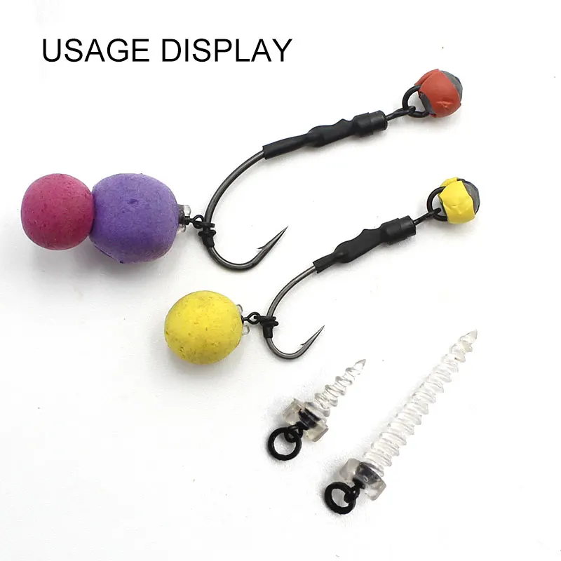 Anillo de microgancho para pesca de carpa, accesorios de tornillo giratorio para pesca de carpa, giratorio con anillo para aparejos de aparejo D-Rig Chod, 20 piezas - imagen 4