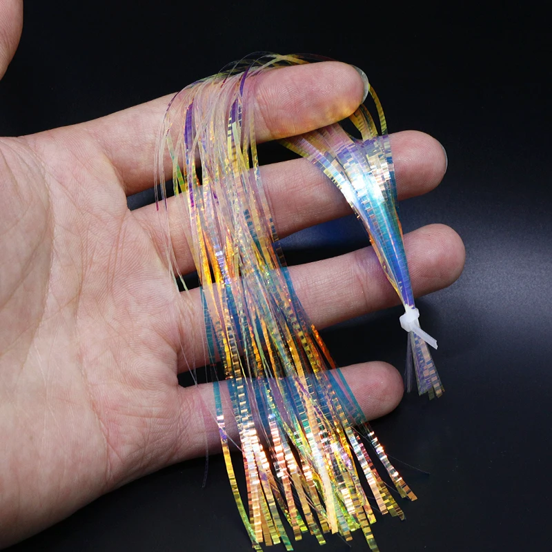 4 paquetes/juego de hebras de escala Lateral caliente, oropel flashbou prensado ultrafino, pipa, lubina, serpentinas de agua dulce y salada, materiales para atar moscas - imagen 5