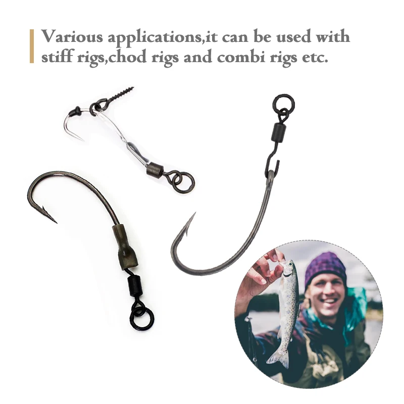 Mosodo-Spinner giratorio de pesca, accesorios de pesca de carpa, Micro gancho, aparejos giratorios de cambio rápido, 20 Uds. - imagen 2