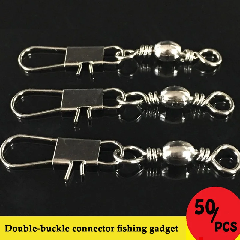 Rodamiento de Pin conector, accesorios de engranaje giratorio 1 #-7 #, accesorios de pesca de ocho anillos, señuelo de anzuelo, aparejos giratorios, 50 piezas - imagen 3