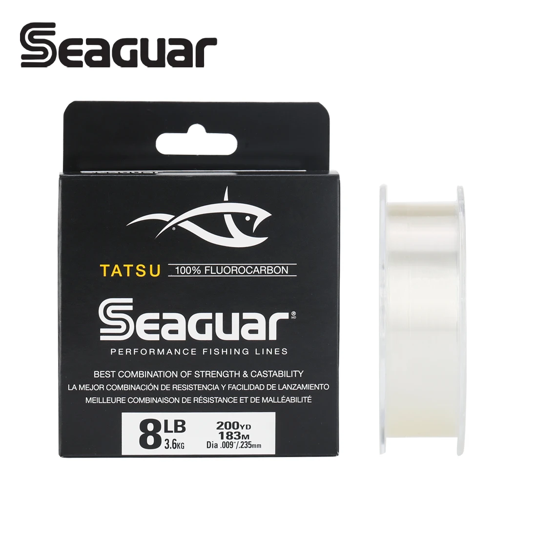 SEAGUAR-Hilo de Pesca de fluorocarbono TATSU, sedal de Pesca de 183M de fibra de carbono, monofilamento japonés, aparejos de Pesca de agua dulce, 6LB-12LB - imagen 2