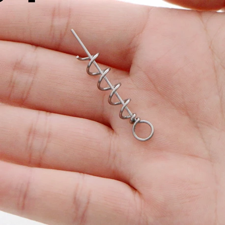 ACE HAWK-conector de cebo de pesca suave, señuelo de gusanos, Pin de bloqueo de resorte a aguja de pestillo fijo, accesorios de Señuelos de Pesca suaves, 20 unidades por lote - imagen 2