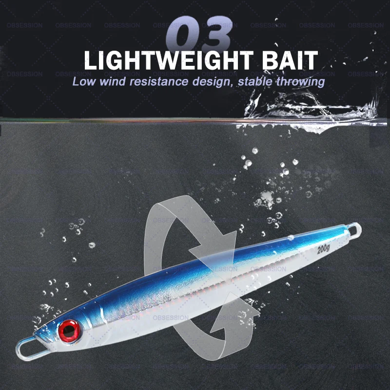 TEASER J77 1 pieza 160g 200g láser hundimiento lento Metal Jigging señuelo Trolling cebo duro lubina aparejos de pesca de aguas profundas cebo de buceo de trucha - imagen 5