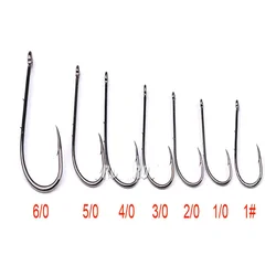 Anzuelos de pesca de acero de alto carbono, anzuelo individual de púas, anzuelo de mosca de carpa, anzuelo de Crankhook para señuelo suave, cebo de gusano, accesorios de aparejos de mar, 10 unids/lote