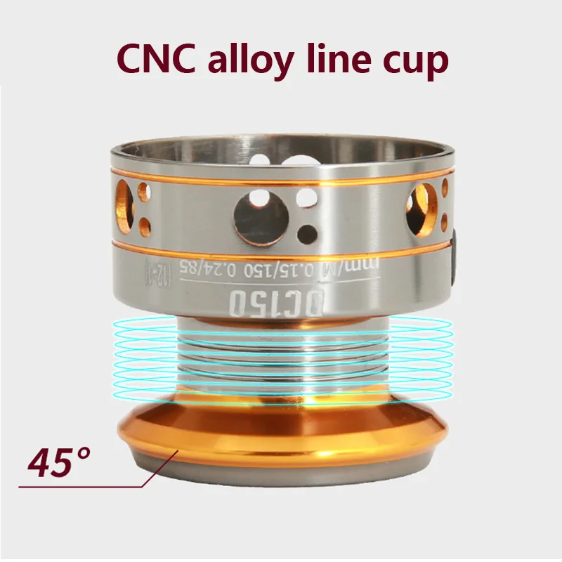 Mini carrete de pesca 5KG arrastre máximo DC150 sin espacio señuelo de pesca en roca carrete giratorio pequeño de agua dulce - imagen 5