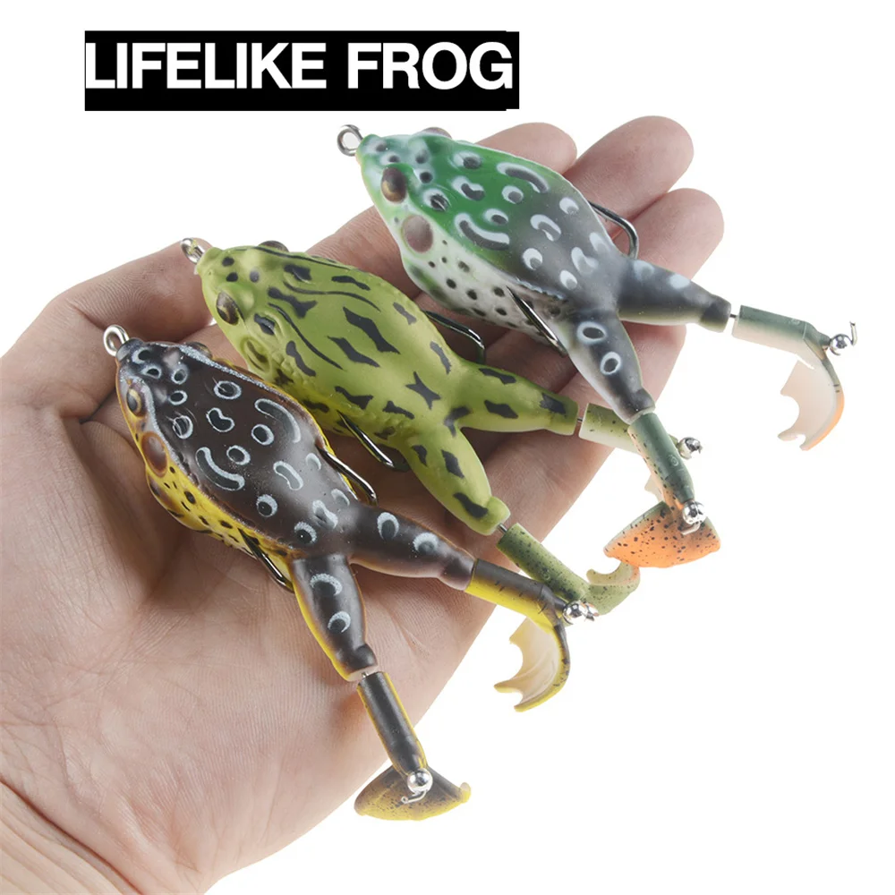1 Uds doble hélices Rana Wobbler cebo suave Jigging Señuelos de Pesca 95mm13g Artificial Crankbait Minnow aparejos de pesca en superficie