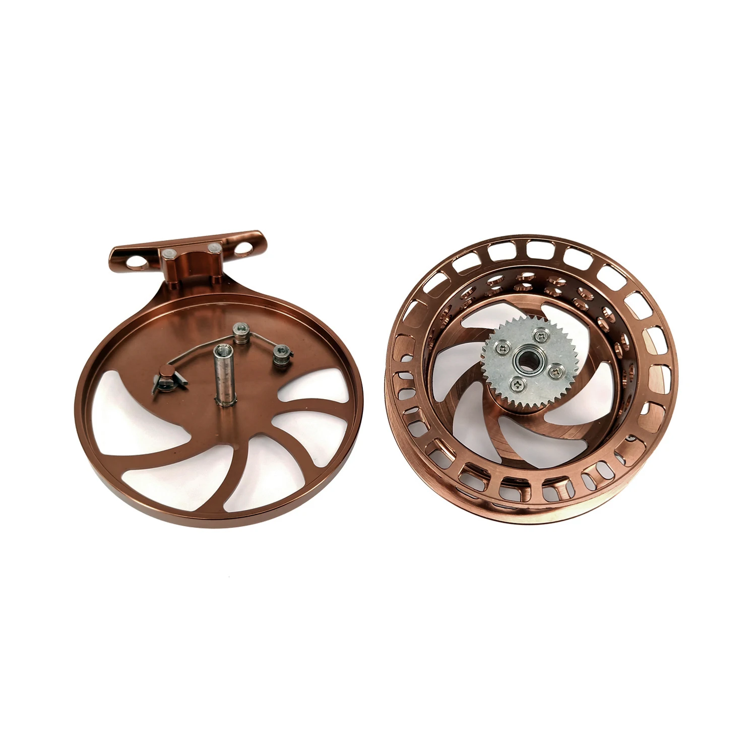 Aventik-carrete flotante de pesca con mosca, accesorio CNC de corte mecanizado, Pin central, pies altos, cabeza de acero para salmón, superligero, nuevo