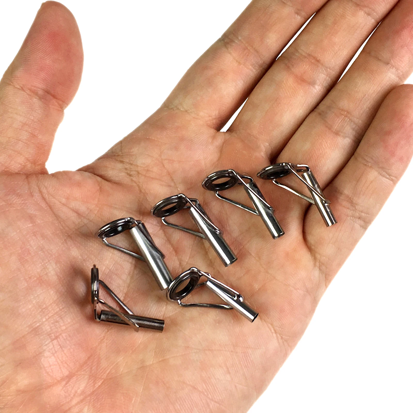 Kit de reparación de puntas de guía de caña de pescar, anillos de ojo DIY, marcos de acero inoxidable, anillo de guía de pesca de cerámica, 3,0mm-4,5mm, 30 unids/lote por caja - imagen 3