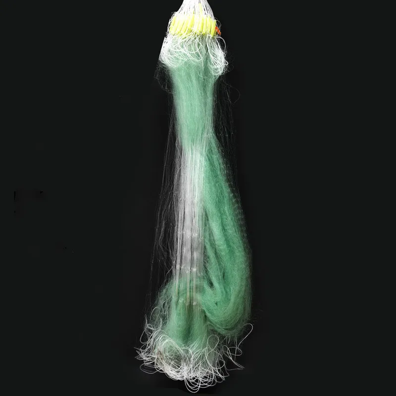 Red de pesca de 3 capas, monofilamento de nailon, duradera, trampa flotante, sin bucle, aparejos de pesca al aire libre, 30m, 80m - imagen 2