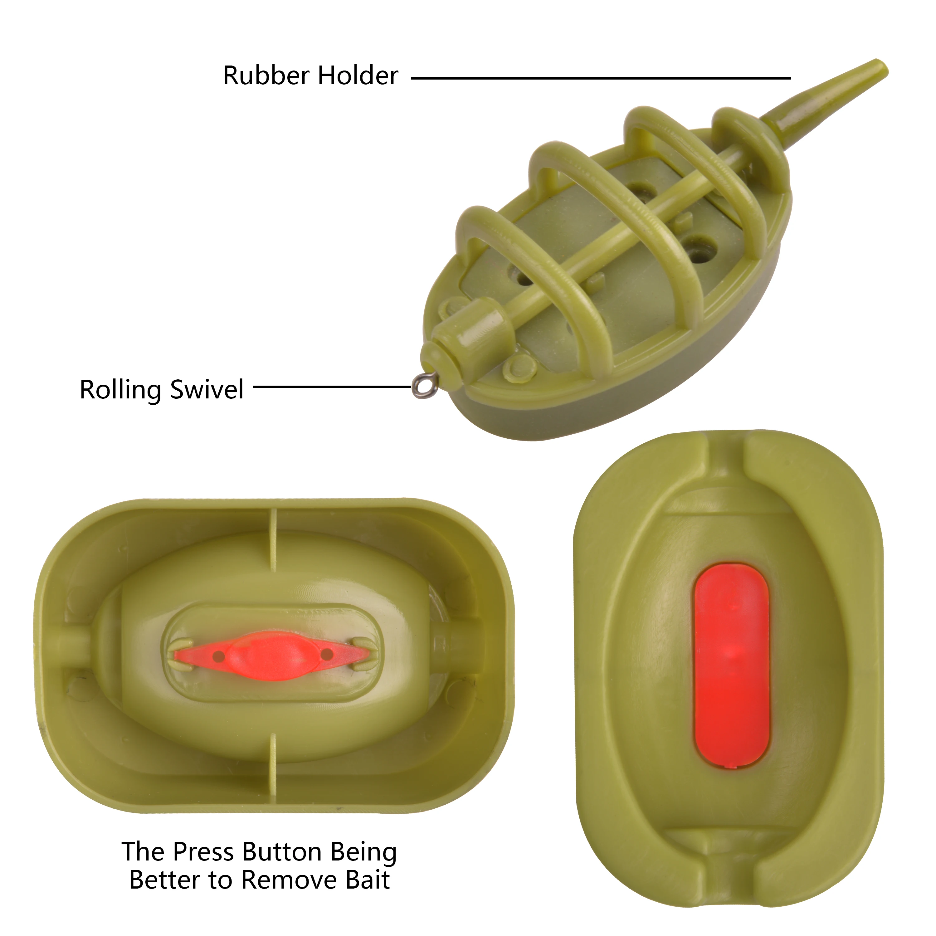 Juego de alimentadores de método en línea para pesca de carpa, herramienta de soporte de liberación rápida de moldes, accesorios de cebo