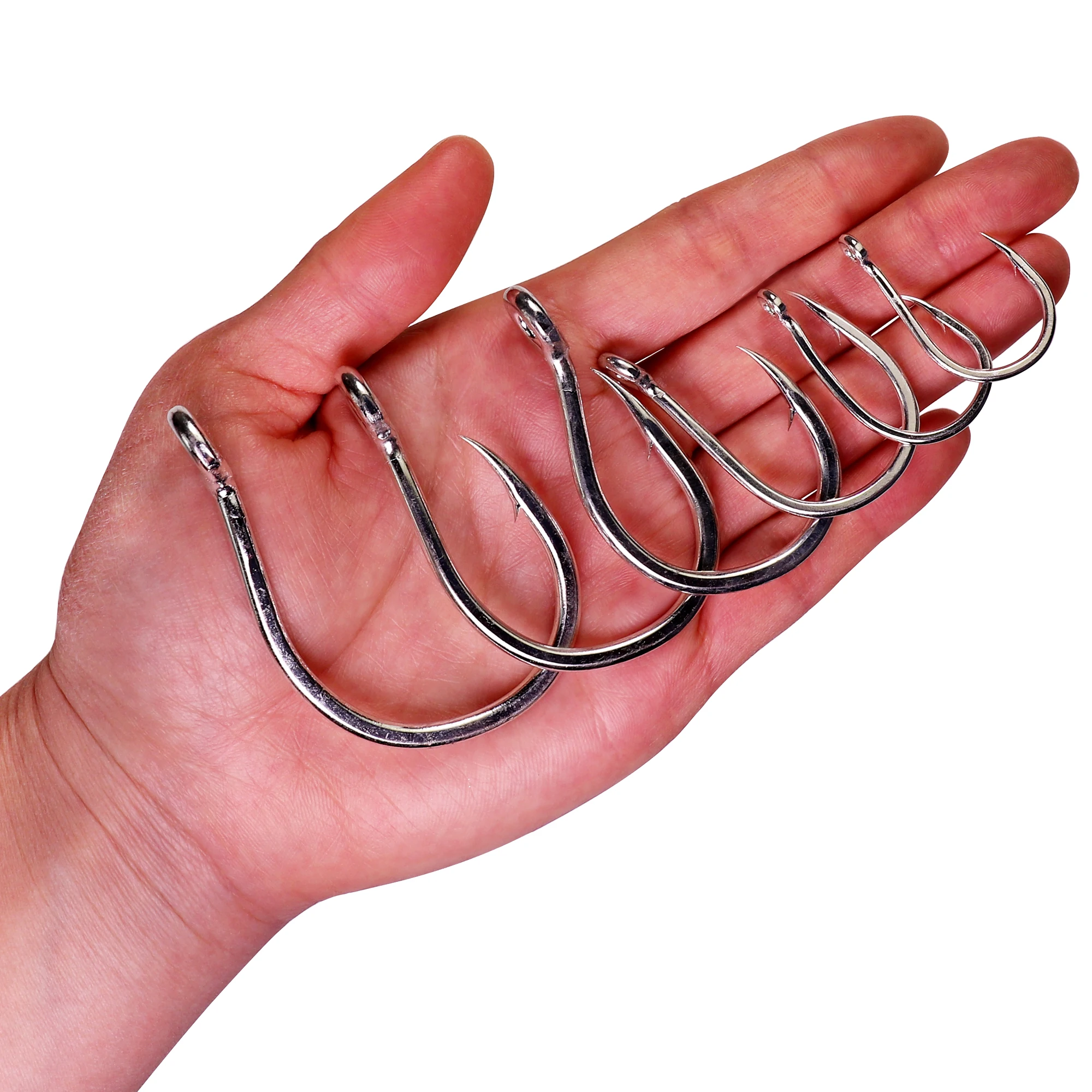 Anzuelos de pesca circulares de 1 bolsa, anzuelos individuales de ojo grande, anzuelo de púas de acero rico en carbono para pesca de carpa y lubina # 3/0 # 6/0 # 7/0 # 9/0 - imagen 3