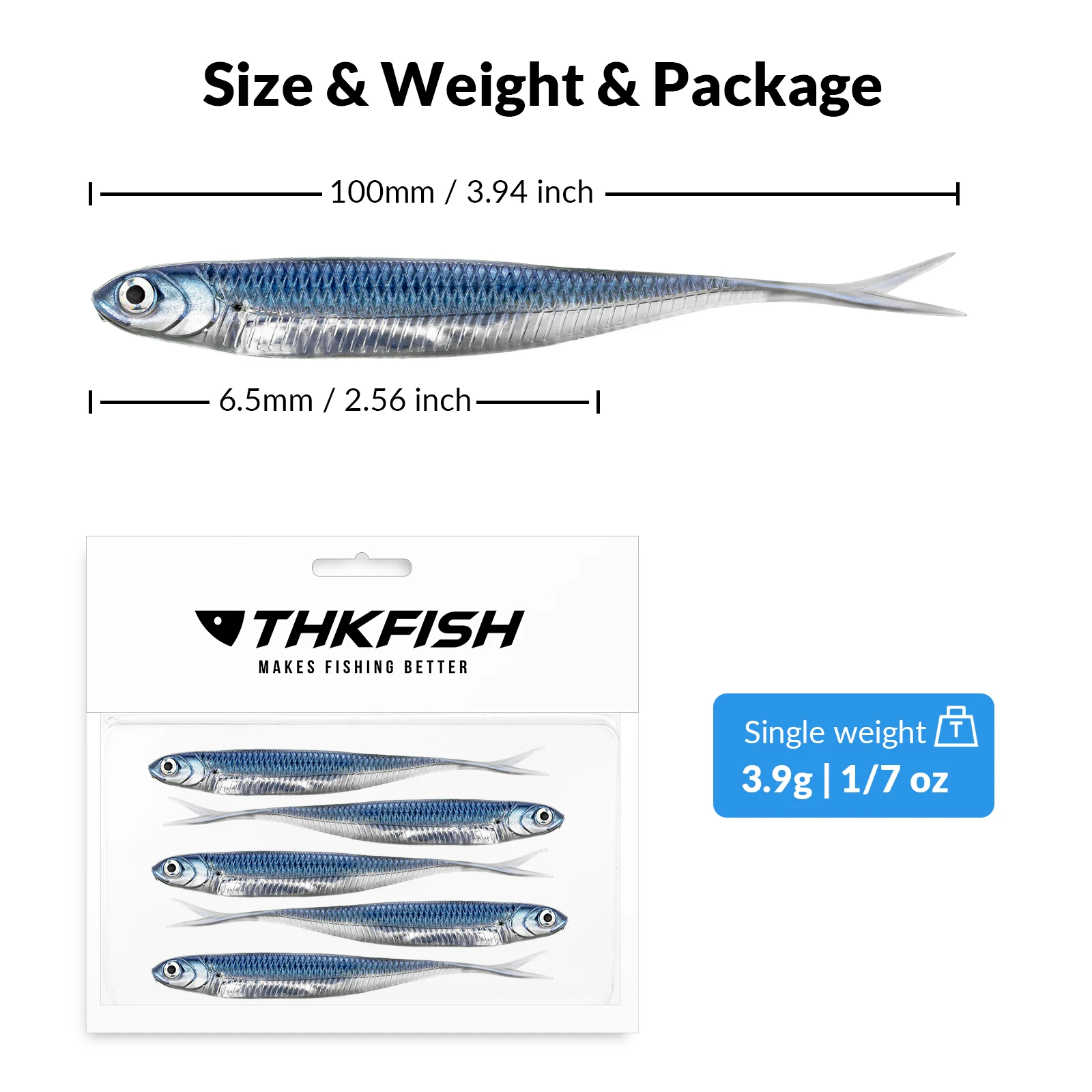 THKFISH 5 uds cebos blandos de pesca 100mm Señuelos de Pesca de plástico blando 3,9g señuelo Artificial de silicona Swimbait para pesca de lubina - imagen 3