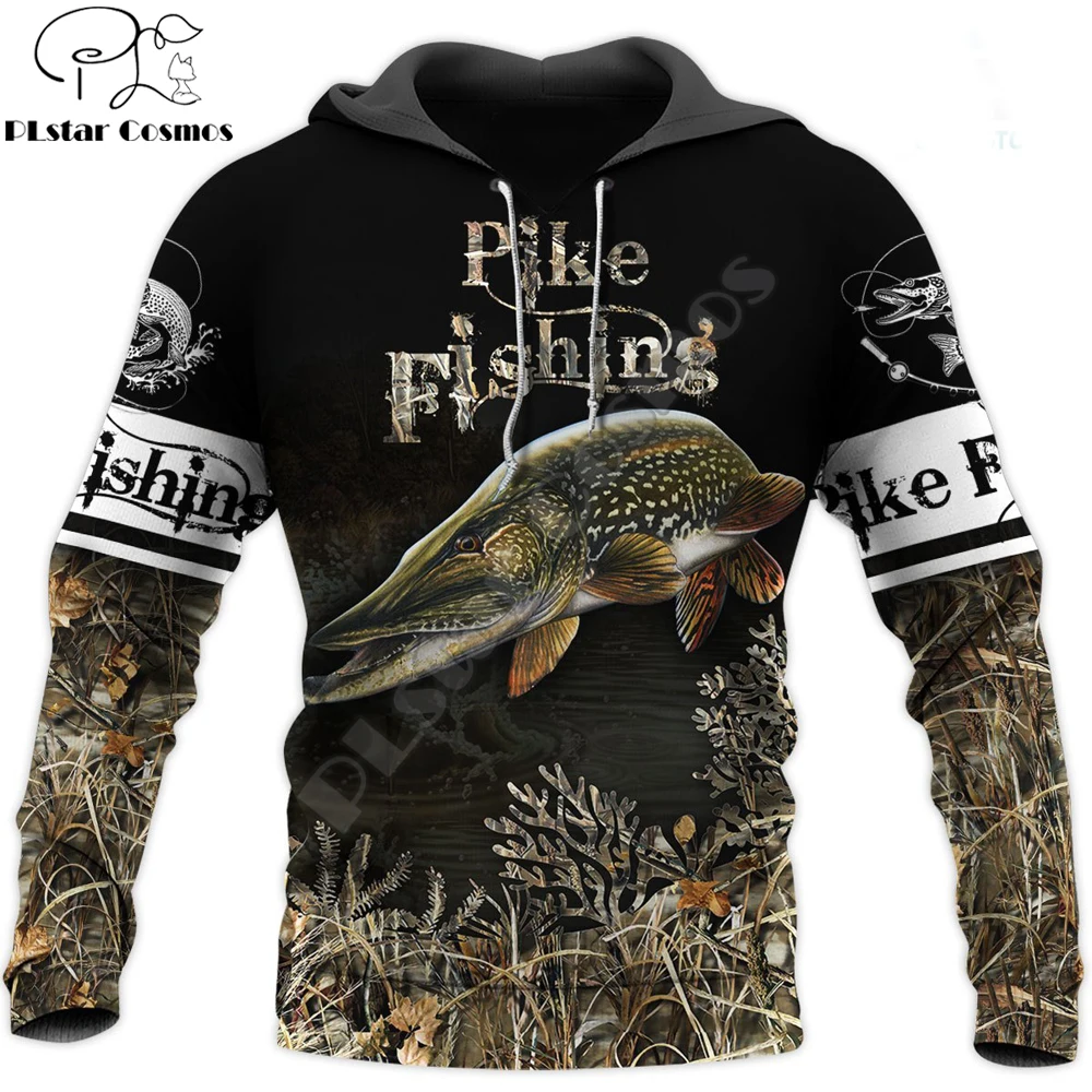 Pesca hermoso patrón 3D completamente estampado Sudadera con capucha para hombre Harajuku moda sudadera Unisex chaqueta Casual pulóver KJ042 - imagen 4