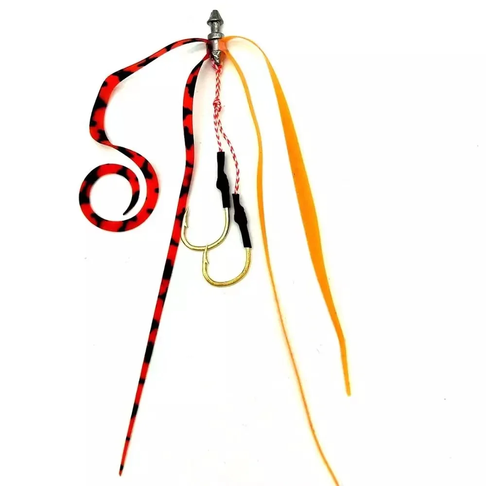 Anzuelo de silicona con falda, anzuelo de pesca jigging, cabeza de plantilla, superfuerte, 50 Uds. - imagen 2