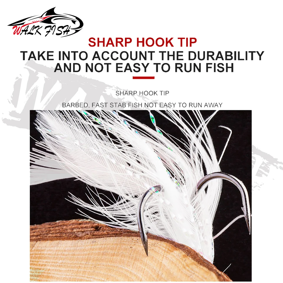 WALK FISH-Señuelos de Pesca giratorios de Metal, cebo Artificial con pluma, gancho triple, trucha, Lucio, lubina, 7g, 10g, 15g, 1 ud. - imagen 4