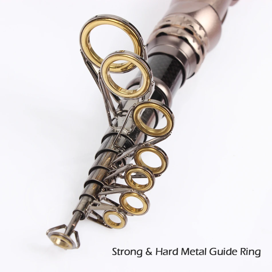 Goture-caña de pescar telescópica de Metal, accesorio portátil de alta resistencia para agua salada/MAR/Océano, aleación de aluminio, 1,8-3,3 M - imagen 2