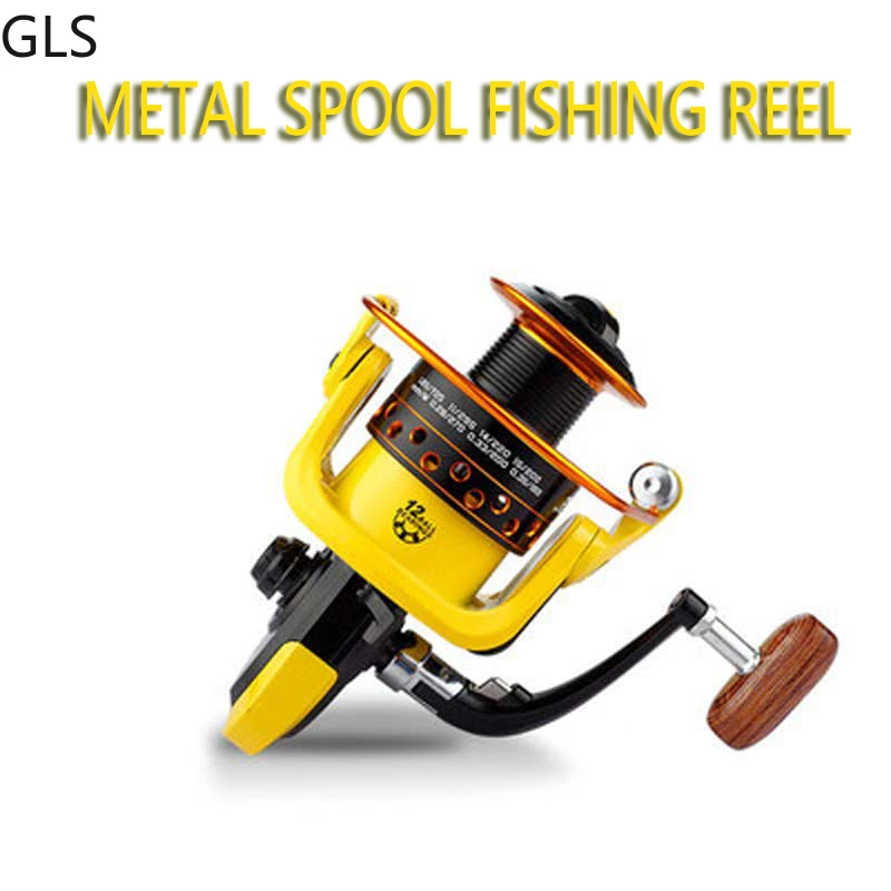 Carretes de pesca de agua dulce para zurdos/diestros, carrete de Metal completo con mango de madera, serie HD, 5,1: 1/5, 2:1 - imagen 4