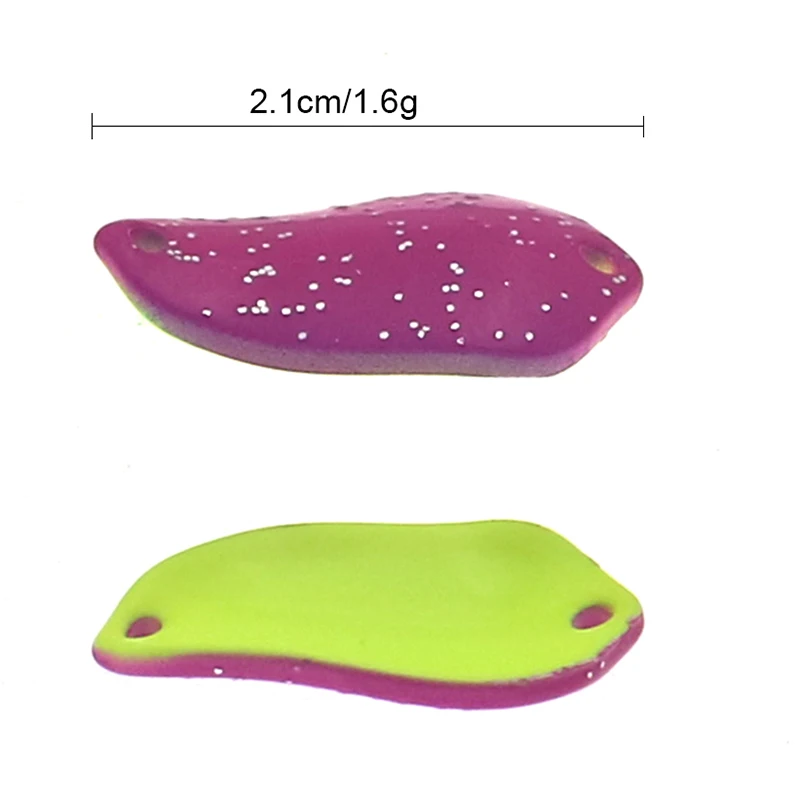 Señuelos de Pesca de 5 piezas, 21mm, 1,6g, ultraligeros, micro área, cuchara de trucha, spinners, color UV, cebo de Metal, aparejos de pesca - imagen 3