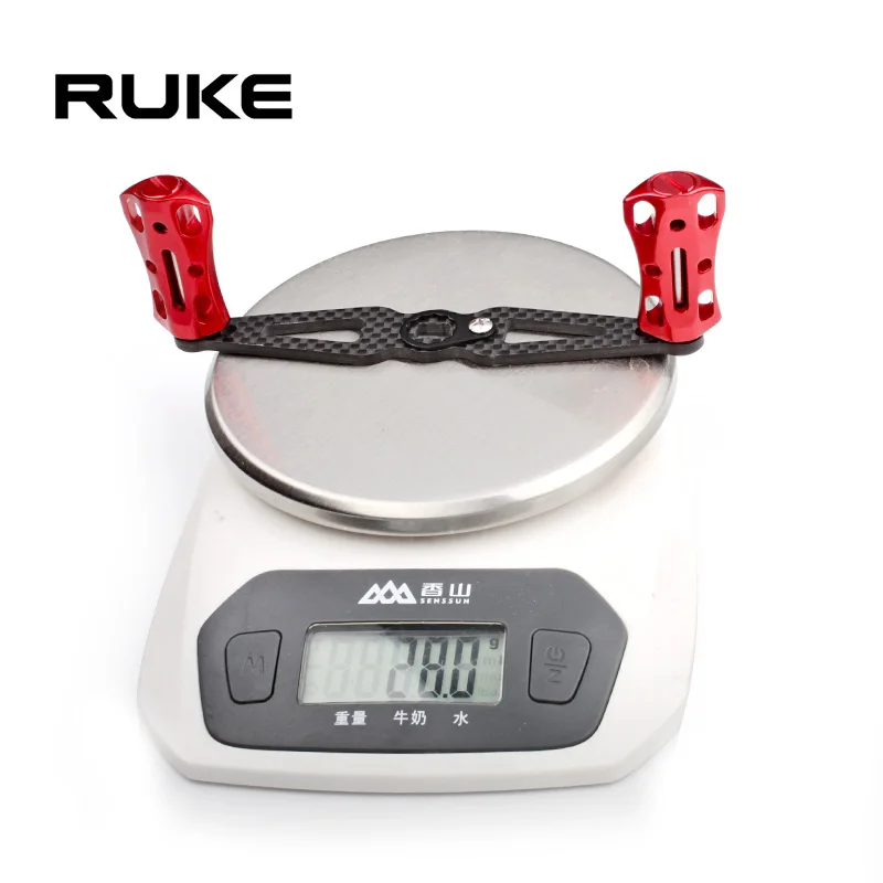 Mango de carrete de pesca Ruke, mango de fibra de carbono con perilla de aleación, accesorio basculante, tamaño del orificio 8X5/7x4mmm, traje para tipo A/D/S - imagen 5