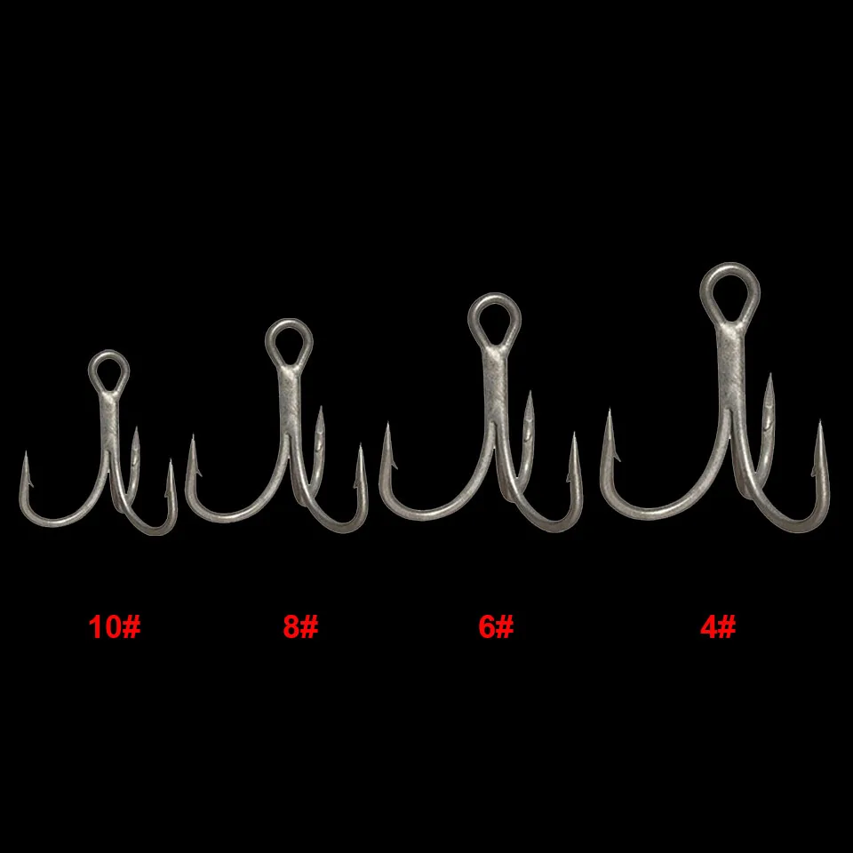 WALK FISH-anzuelo de pesca de acero alto y Material de carbono, gancho de pesca triple, redondo, plegado, lubina de agua salada 4 #6 #8 #10 #, herramienta de aparejos, 10 piezas - imagen 3