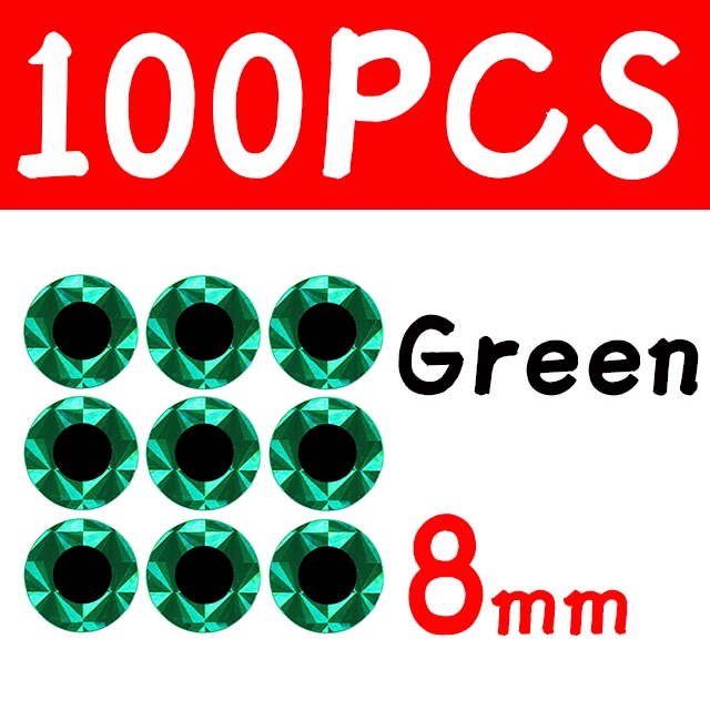 100pcs 8mm Green