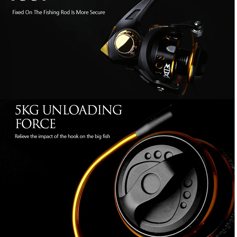 LINNHUE-Mini carrete de Pesca giratorio, arrastre máximo de 5-8kg, superligero, de agua salada, de alta calidad, para invierno, 500 - imagen 5