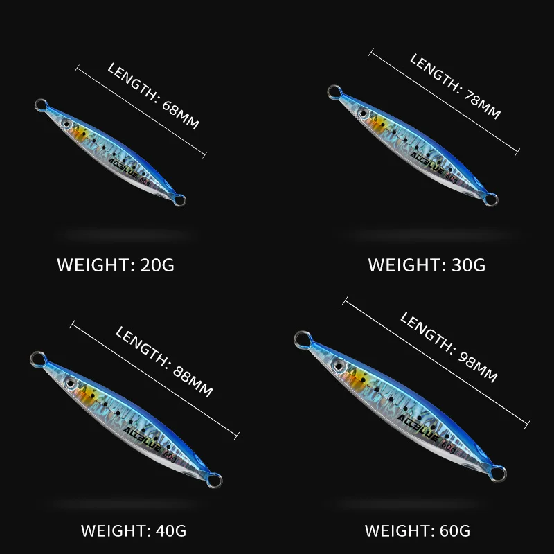 ALLBLUE-señuelo de pesca de Metal lento, cuchara de Jigging de fundición lenta, 20G, 30G, 40G, 60G, aparejos de cebo de aleación de Zinc Artificial - imagen 3
