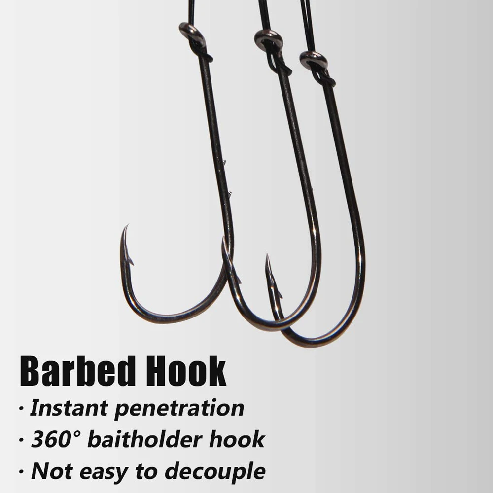 Línea líder de pesca de alambre de acero de 18 piezas con ganchos 2 # -2/0 líder de pesca antimordida Baitholder anzuelo Pike Bass pesca líder - imagen 5