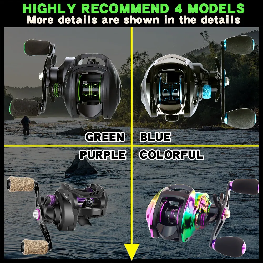 Descubra el mundo vibrante de la pesca con nuestros 4 modelos, cada uno ofrece colores y diseños únicos para una experiencia memorable.