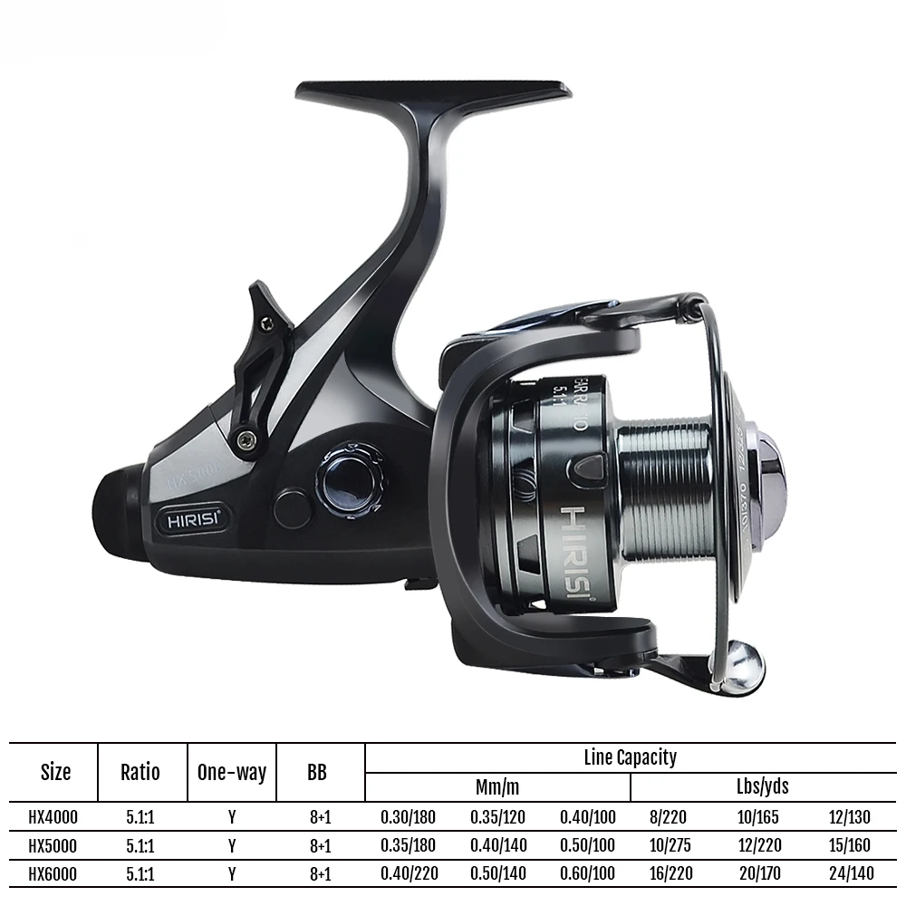 Carrete de pesca de carpa, corredor libre de cebo con carrete adicional, sistema de arrastre delantero y trasero, carrete giratorio de agua dulce - imagen 3