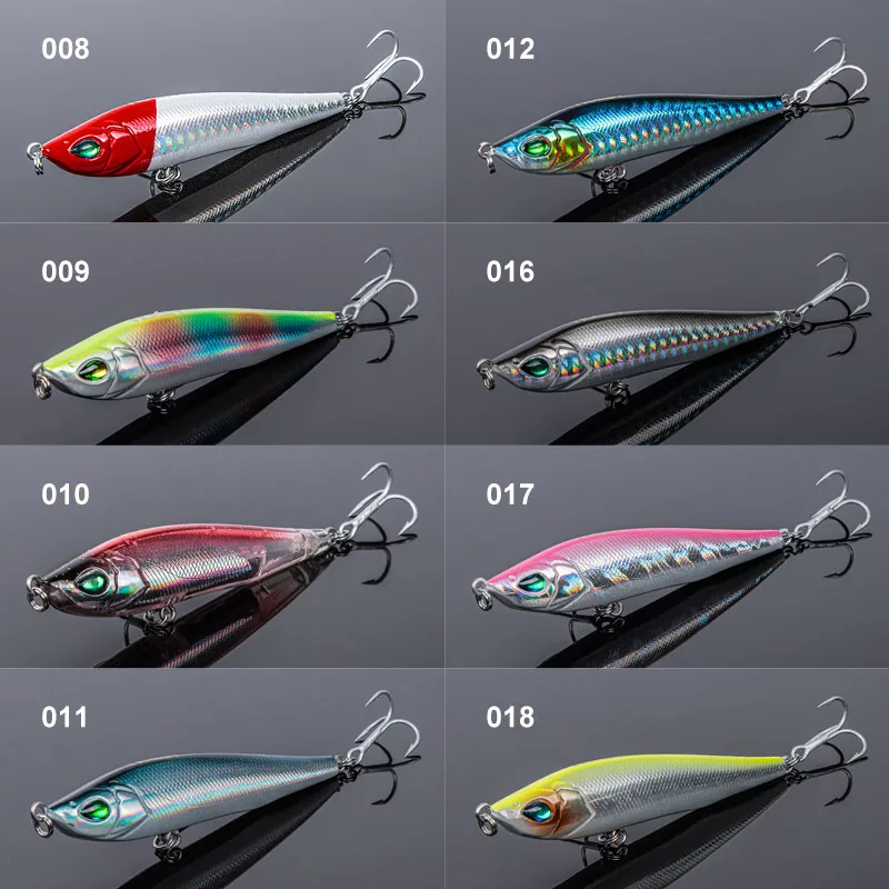 Noeby-cebo duro artificial para pesca de lubina, wobblers, 80mm, 16G, fundición larga, lápiz que se hunde, Swimbait - imagen 4