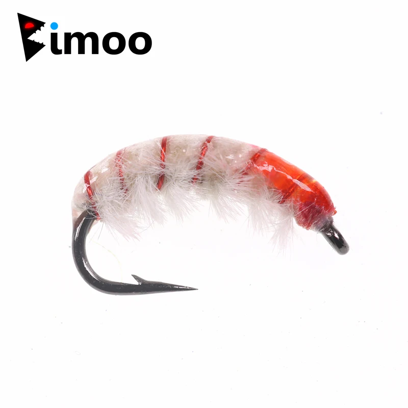 Bimoo 6PCS # 10 camarones de hundimiento rápido mosca Scuds insecto gusano checo ninfa mosca para pesca con mosca trucha Bluegill Bass Grayling señuelo de pesca - imagen 3