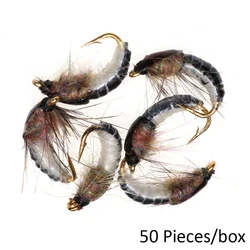 ICERIO-SEÑUELOS de pesca con mosca, ninfa, Scud, trucha, #12, 50 Uds.