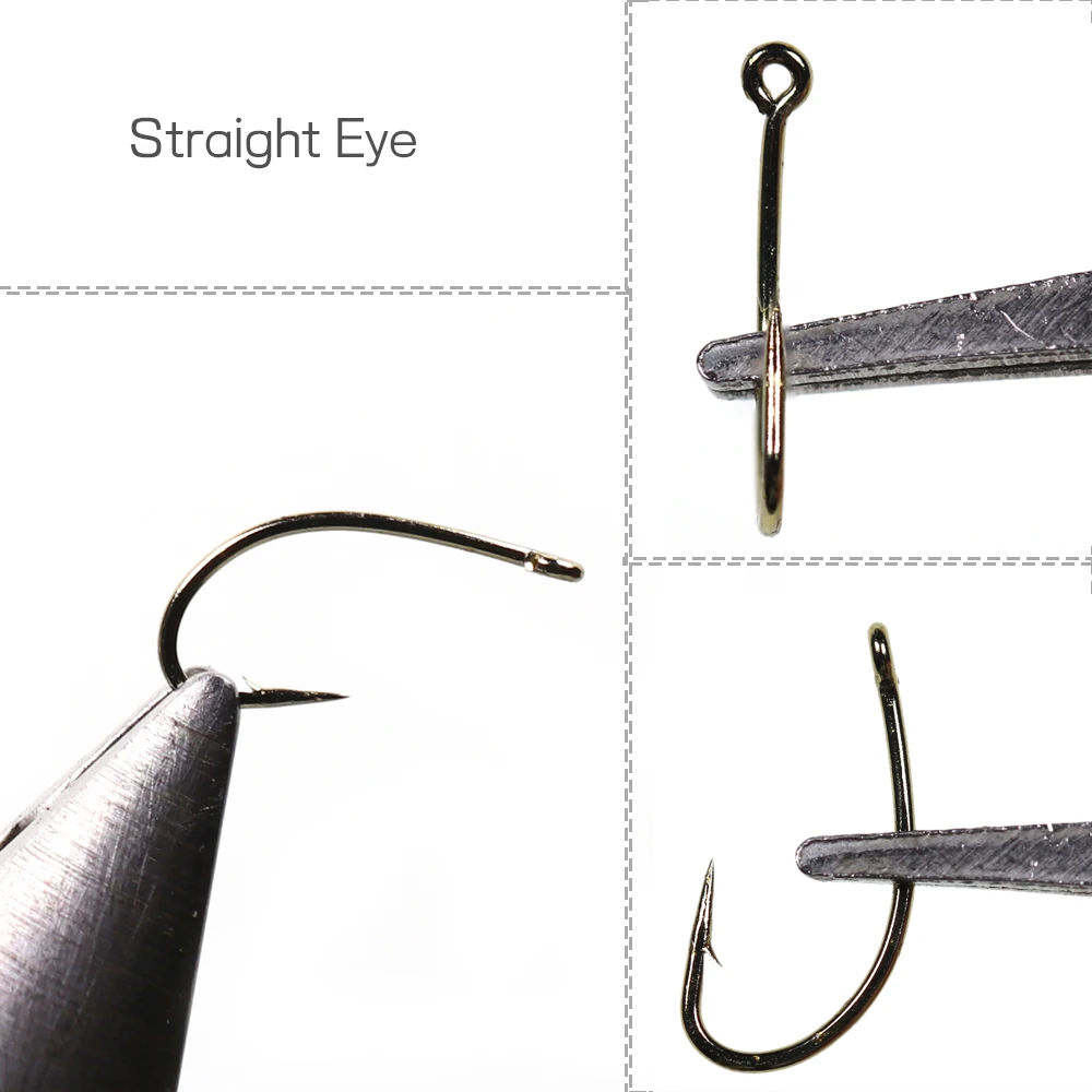 WIFREO Wholesale Fly Fishing Dry Fly Hook Standard Wire Nymph Fish Hook Bronze Trout Fly Tying Fish Tackle Carp  Accessory - imagen 5